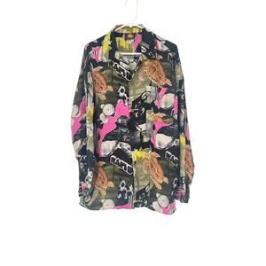 Vtg Mui Size 4 Medium Silk Shirt Hawaiian Turtle‎ Abstract Aloha Cruise